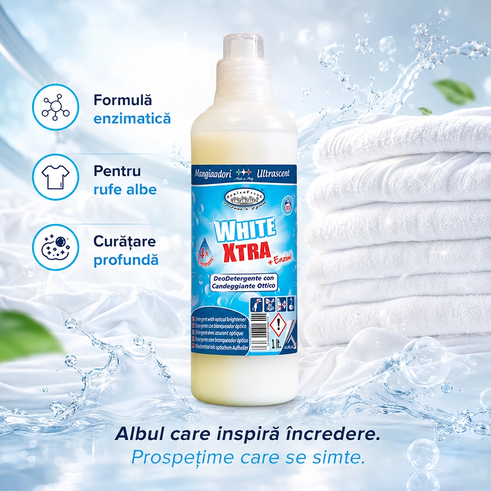 White Xtra 1L - Detergent Profesional pentru rufe albe
